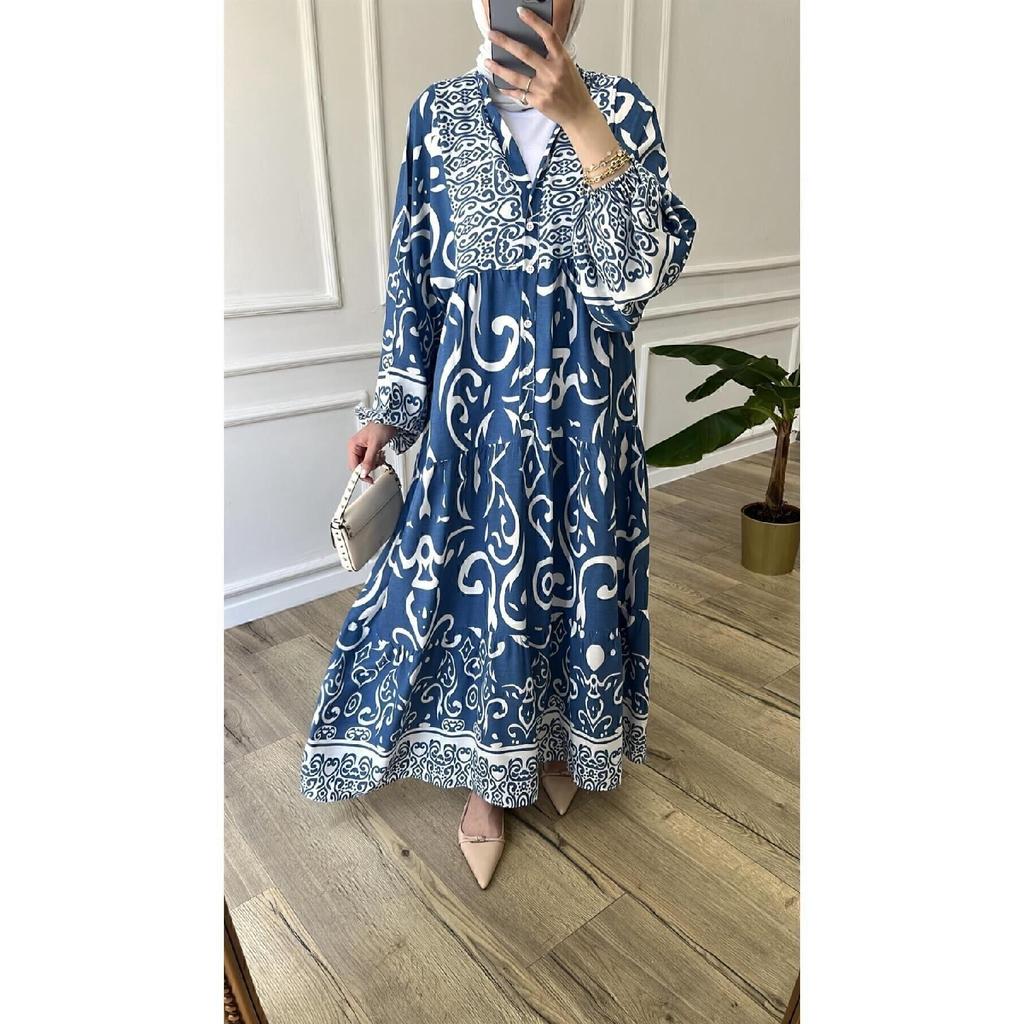 Rochie din viscoza cu model din stofa premium