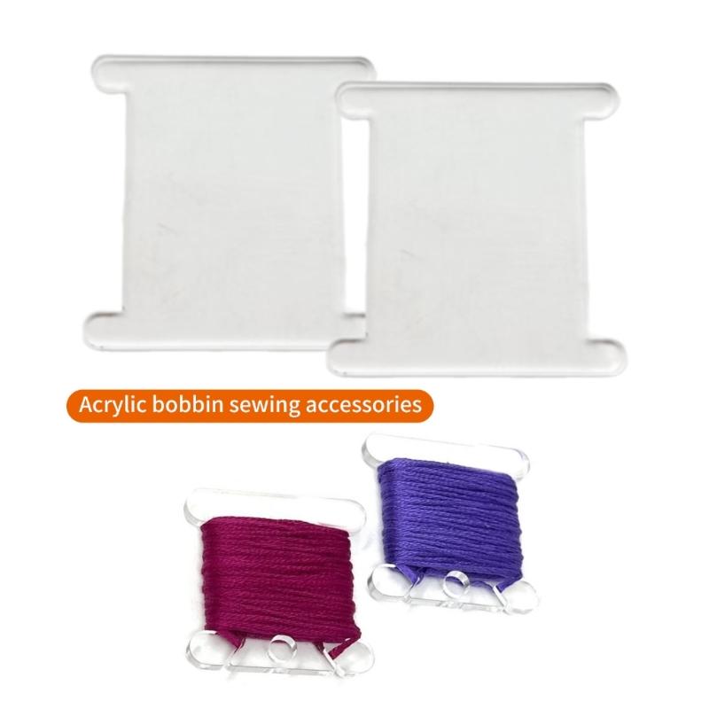 2/4Pcs Acrylic Floss Bobbins Embroidery Thread Bobbins Acrylic Thread Winders for Stitching Thread Sewing Thread Storage