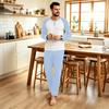 Men's Casual Loose Fit Raglan Sleeve Pajama Set for Sleep and