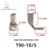 T90 Copper Tube Terminal, 90-Degree Right-Angle Bend Crimp Lug, T90-6/5 To T90-240/16 Copper Wire Lug