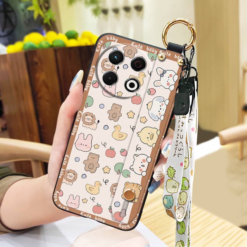 Wristband Soft Case Phone Case For Tecno Spark30 Pro 4G/KL7 Dirt-resistant Ring Cute Kickstand Waterproof Back Cover