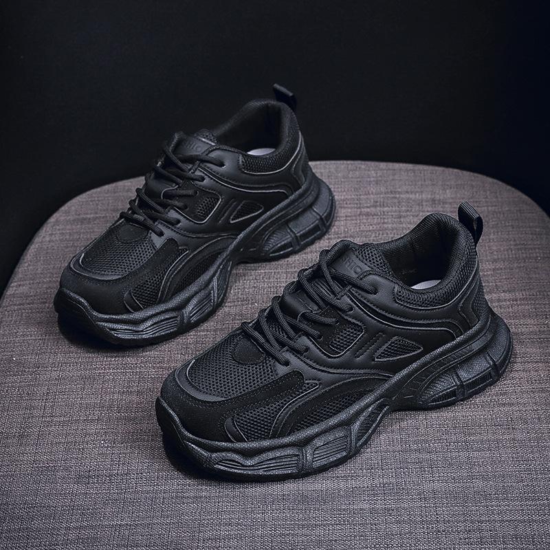 

Женские модные кроссовки-папы 2024 года, полностью черные, нескользящие, для осенних пробежек и повседневной носки Size 39