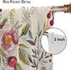 Floral Windows Curtains Shabby Form Flowers Roses Petals Dots Leaves Buds Spring Season Theme Living Roo Curtain With Light Blocking Polyester
