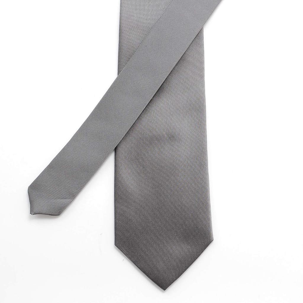 [FORMAL] Formal tie for funerals and memorial services, gray silk, formal wear for men (A: Plain)