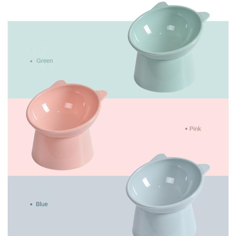3 Colors Tall Cat Bowl Dog Bowl Anti-dumping 45°Neck Guard Cat Pet Water Bowl Binaural Pet Feeding Cup Pet Feeding Bowl