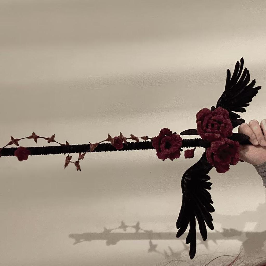 Dark Rose Angel Sword DIY Material Pack - Handmade Photography Prop & Creative Gift for Couples and Best Friends