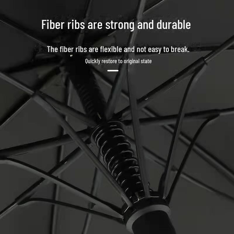 Umbrelă de golf automată cu mâner lung, rezistentă la vânt - din fibră integrală, mare, personalizabilă pentru cadouri de afaceri.