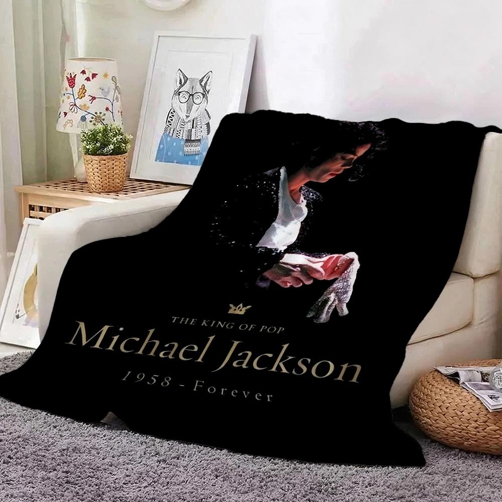 Michael Jackson Pop Printed Flannel Blanket Cozy Comfortable Fleece Blanket For Office Sofa Home Decor Memorial Gift