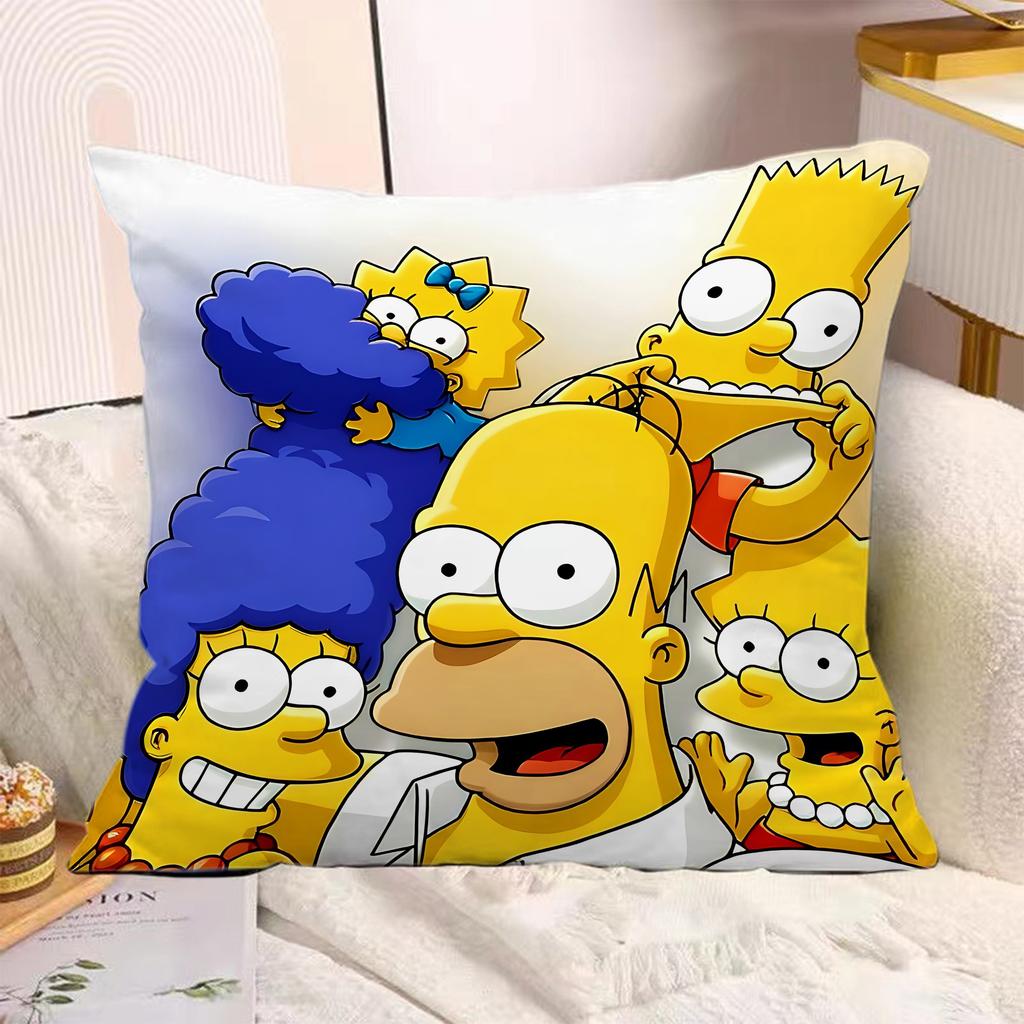 Cartoon Pillow Covers Cartoon Sofa Decorative Home Doublesided Printing Short Plush Cute Cushion The SSimpsons Cover