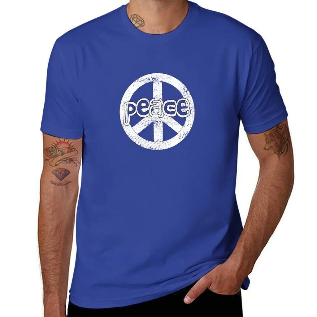 Peace T-Shirt Graphic Shirts Summer Top Hippie Clothes Tees Mens T Shirt