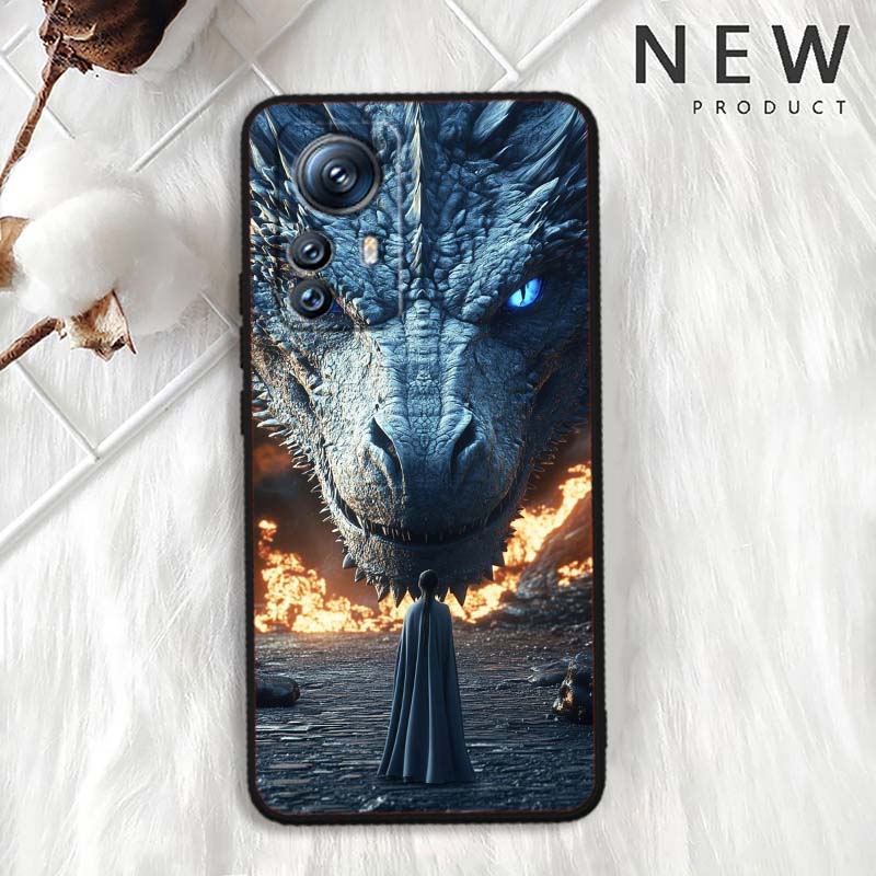 Fashion Dragon Illustration For Xiaomi Mi 15 14 13 13T 12 12T 12S 11 11i 11T Pro Ultra Lite 5G Black Soft Phone Case
