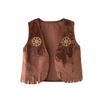 2 Pezzi Abiti Western Accessori Costume da Cowboy Western Gilet da Cowboy con Bandana Bambini Adulti Halloween Costumi Cosplay