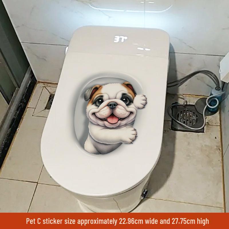 

Люкан 3D Крышка для унитаза с кошкой и наклейки на стену для ванной 25*30CM (With Bag)