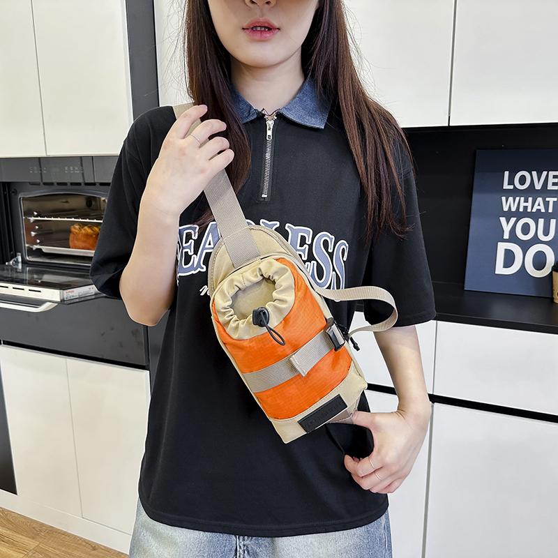 Unisex Crossbody Bag – Korean Minimalist Design Compartment with Water Bottle Holder for Hiking Climbing