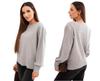 Women' Viscose Sweater with Long Sleeves and Side Slits Gray