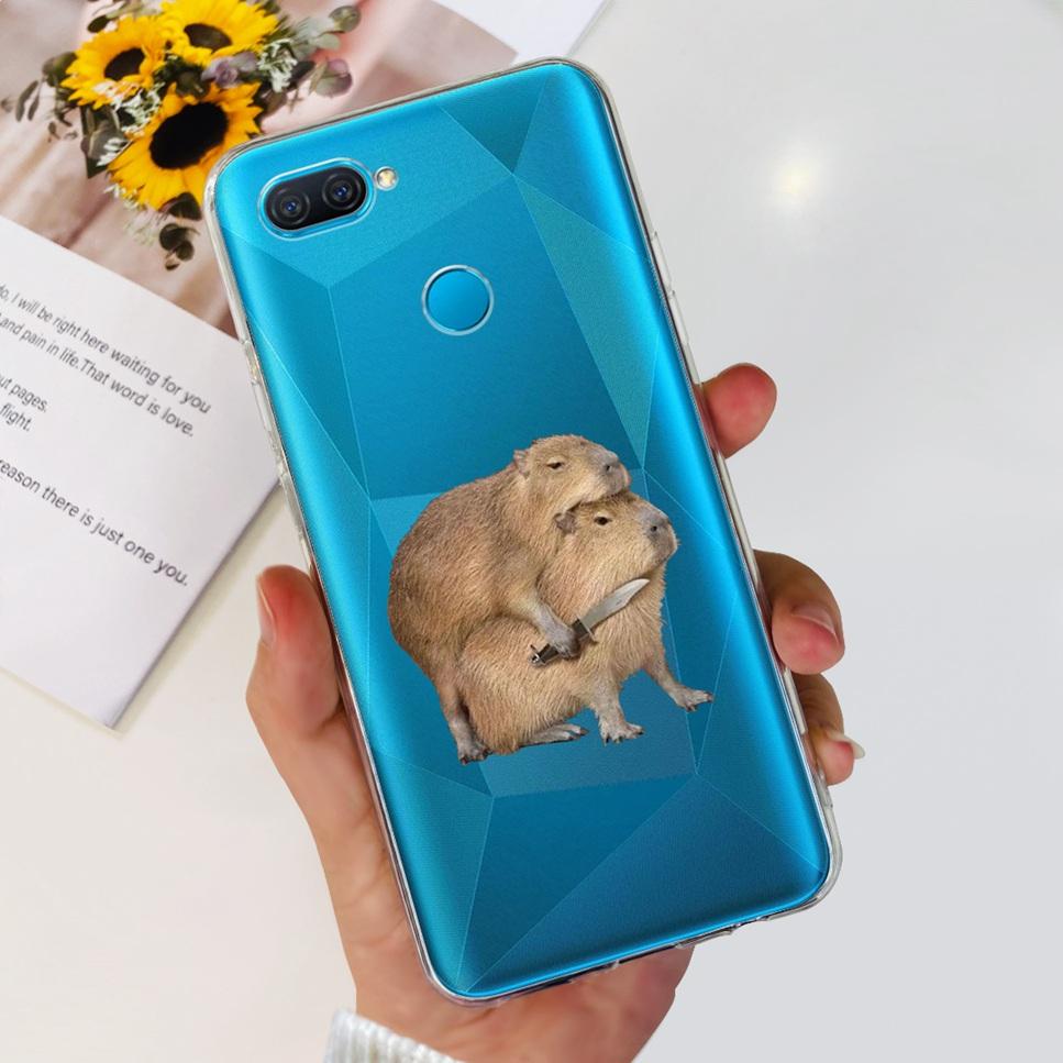 Case For Oppo A12 6.22" Cute Cartoon Dinosaur TPU Soft Silicone Clear Cover For Oppo A12 A 12 CPH2083 Phone Case Funda Bumper