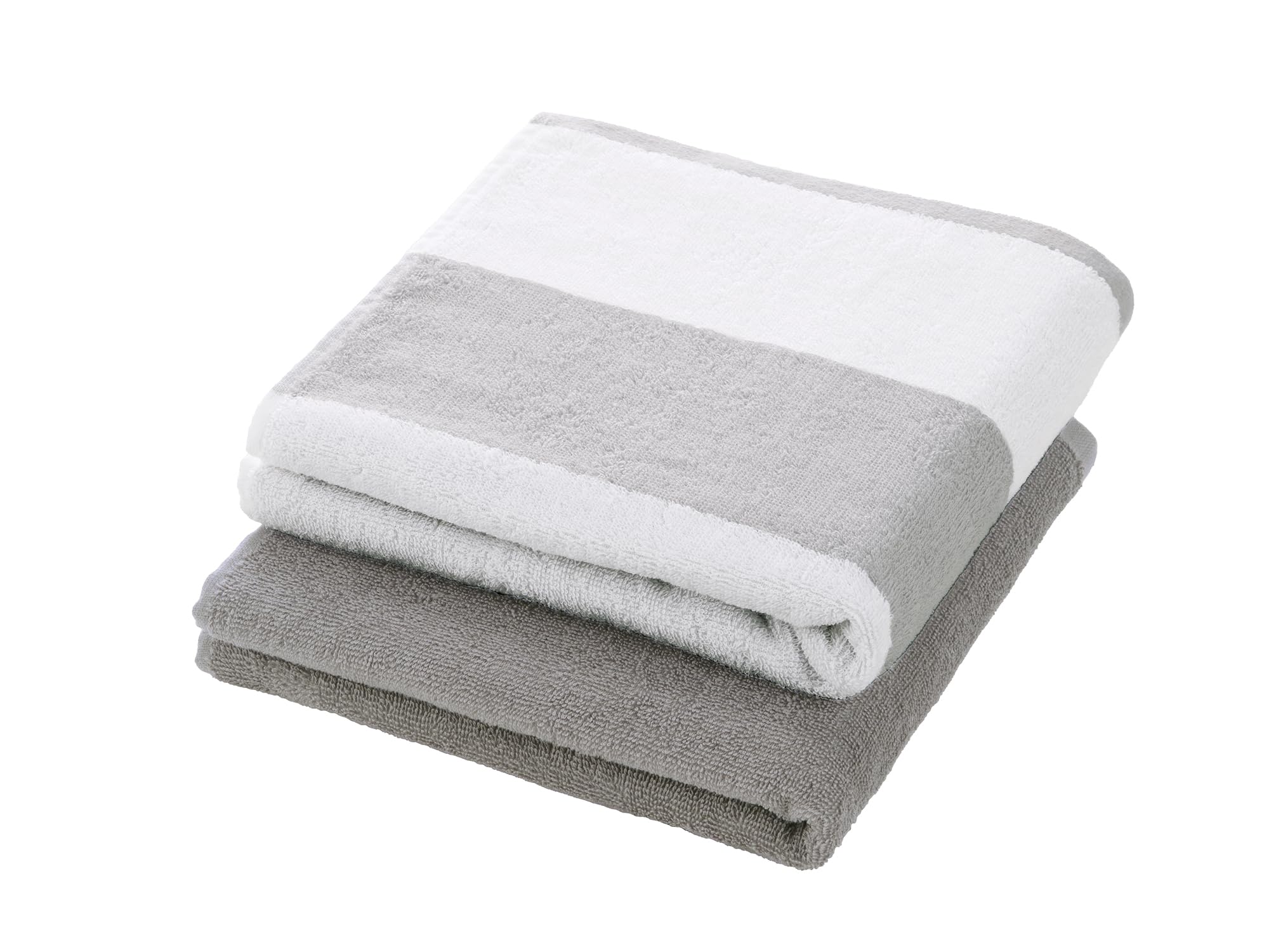 

kosugizen Mini Bath Towel Pastel Border Color 50 x 100 cm Set of 2 Gray Thin Type &