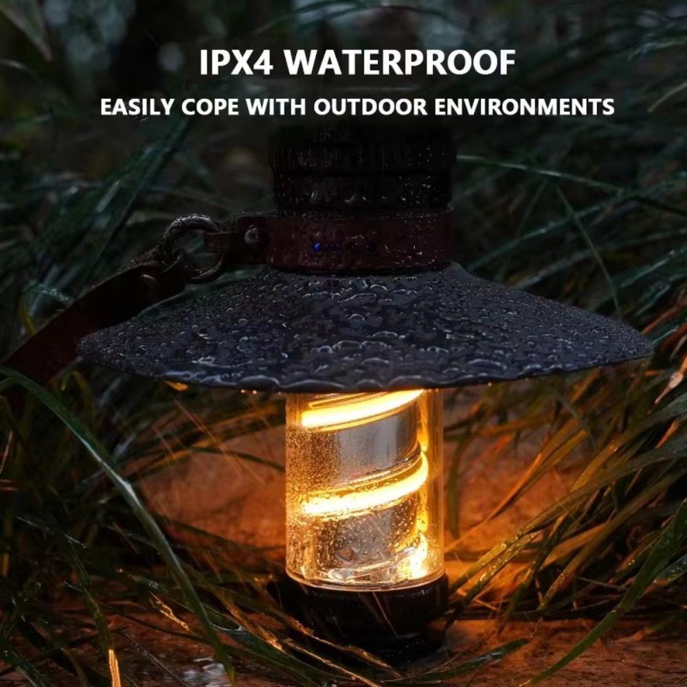 Stepless Dimming Portable Flashlight Waterproof Rechargeable Lantern  Handheld Use