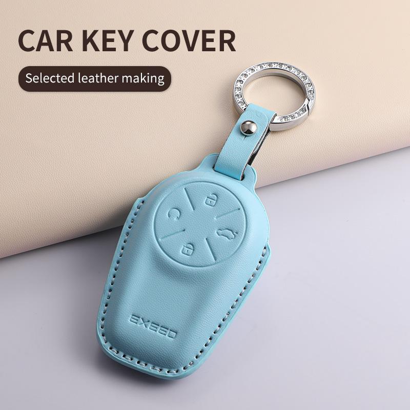 For Chery Exeed Et Txl Starway Vx Starlightrun C-Dm Car Keychain Protection Case Pu Car Remote Case Cover Shell Fashion Keychain