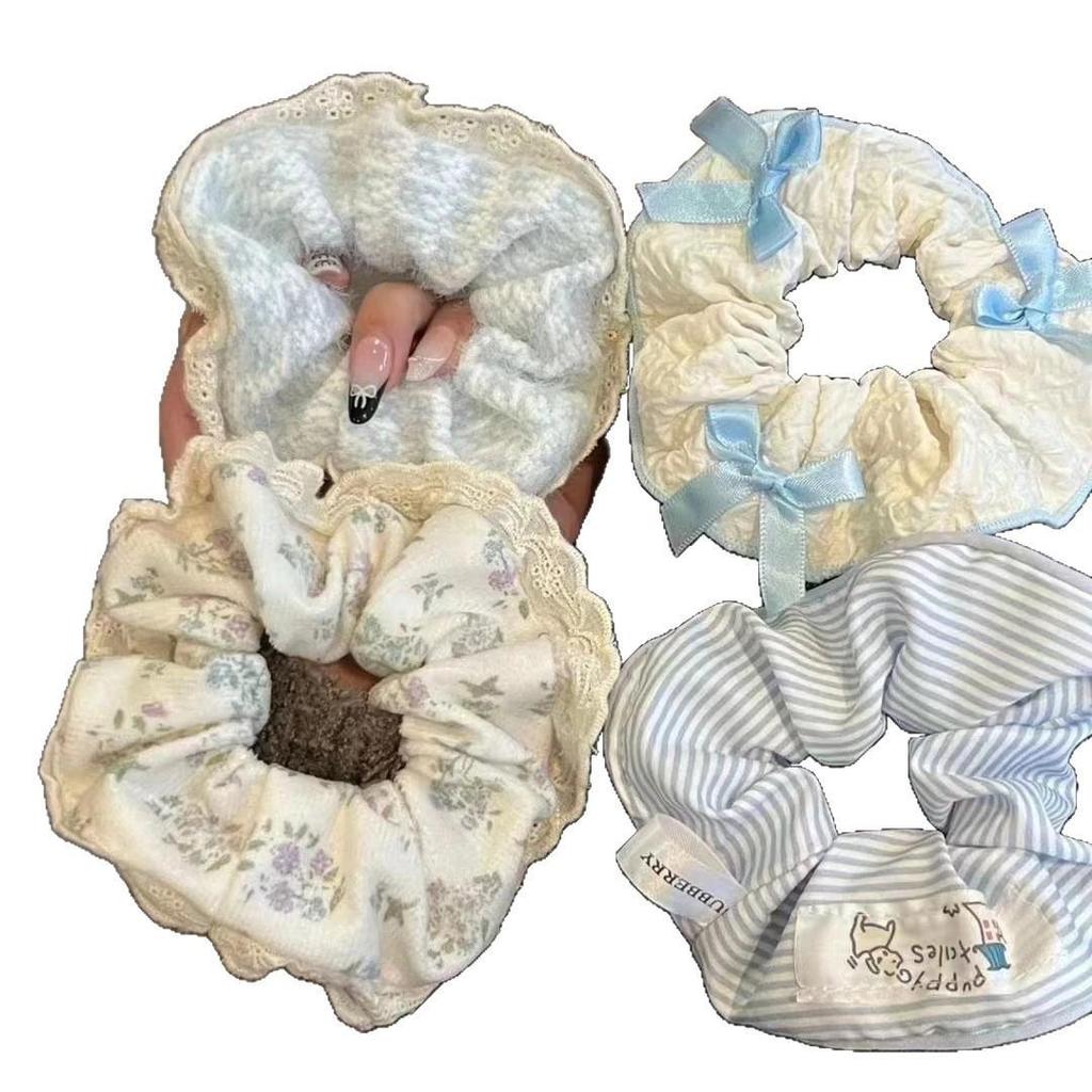 Zhao Lusi Korean-Style Large Intestine Hair Scrunchie - High-End College-Style Sweet Women's Hair Tie