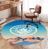 Manchester City FC Pattern Round Rug, Indoor/Outdoor Mat, for Picnic, Gameroom, Bedroom, Office, Living Room, Home Decor Carpet, Birthday Gift