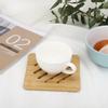 4Pcs Bamboo Table Mat Anti-Scald Non-Slip Bowl Cup Heat Insulation Pad for Home Kitchen Use(  Shape )