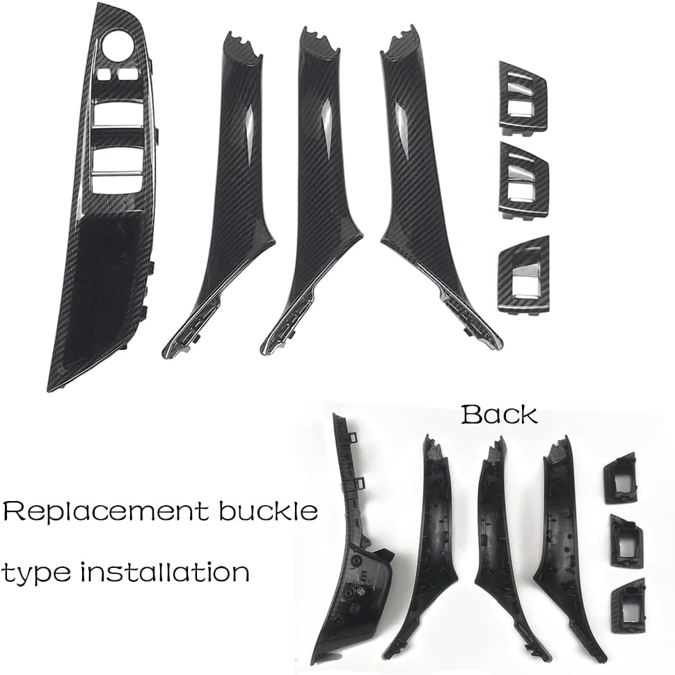 Door Handle Cover for Bmw 5 Series F10 2011-2016 Interior Door Handle Replacement Decorative Cover 520i 528i 530i 535d 535i 550i(Carbon Fiber Color)