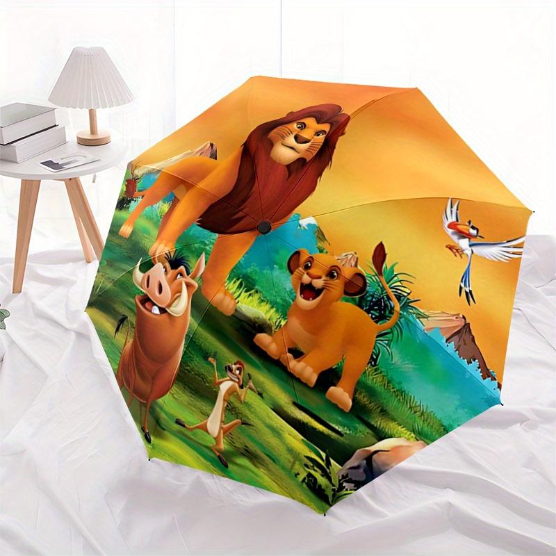 

1pc The Lion King Characters Auto-Folding Umbrella - Portable 3-Fold Design, 8-Rib Iron Frame Outdoor Umbrella, Perfect Gift for Fans, Trave