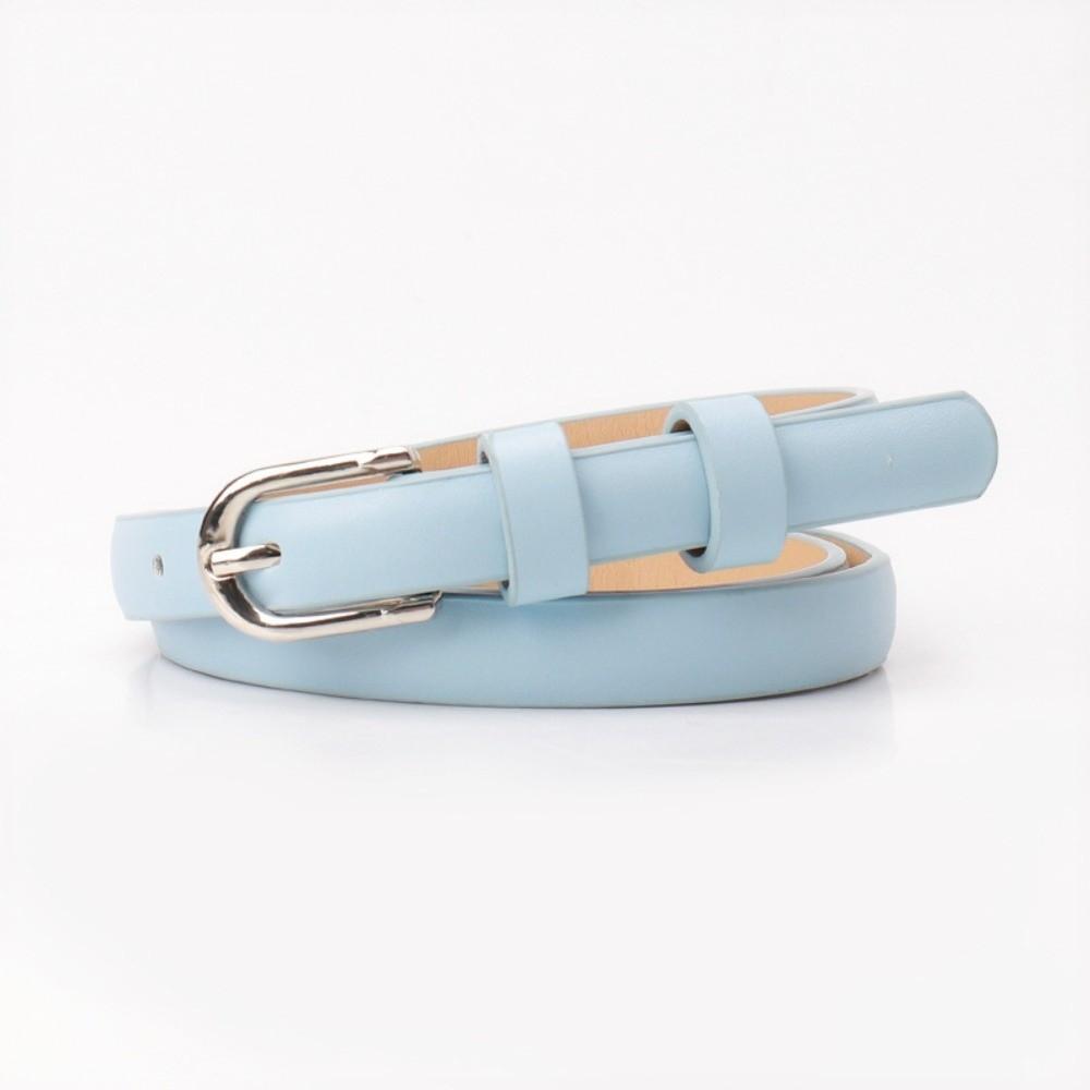 Adjustable Fashion Belt Solid Color PU Leather Belt Fashion Pin Buckle Belt  For Ladies