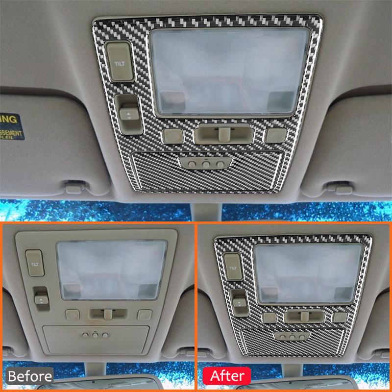 For LEXUS GS 1998-2005 Carbon Fiber Car Roof Reading Light Panel Book Lamp Trim Cover Interior Decoration Sticker Car Parts