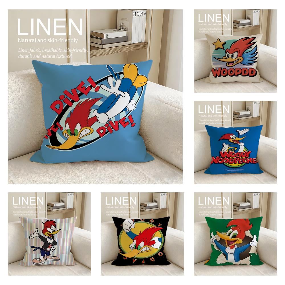Cartoon Woody Woodpecker Cushion Cover Pillowcase Set Pcs x x Breathable Washable Sofa Cushion Cover