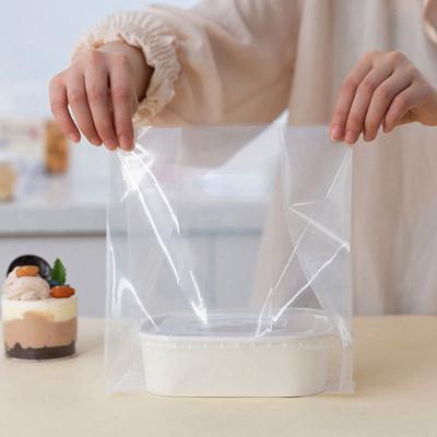 50pcs Transparent Clear Portable Plastic Salad Dessert Baking Bread Cake Food Packaging Takeaway Gift Bags