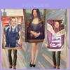 Fantasia de Festa Halloween 2023 Mona Lisa Divertida e Brincalhona Roupa de Pintura de Parede Para Cosplay