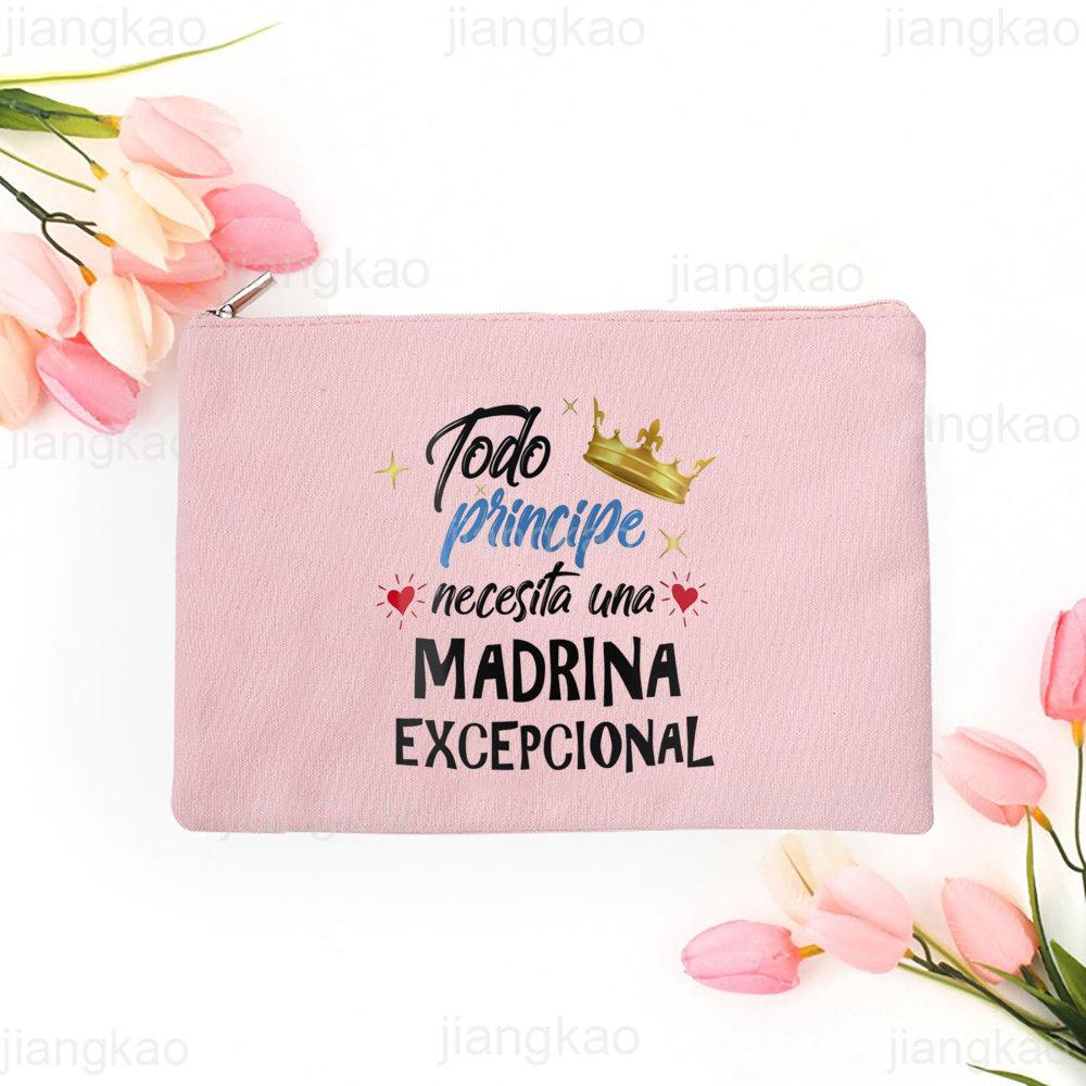Best Godmother In World Print Make Up Bag Women Travel Neceser Cosmetic Bag Travel Toiletry Organizer Zipper Pouch Madrina Gifts
