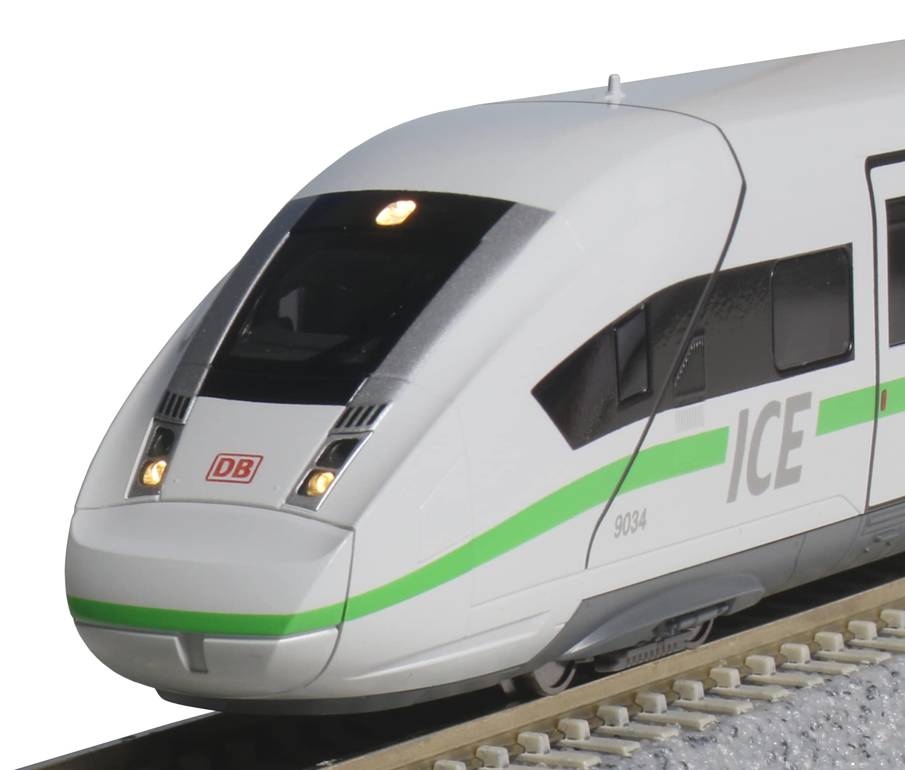 KATO N Gauge ICE4 (Green Stripe) 4-Car Basic Set 10-1542 Model Railway Train серебряный