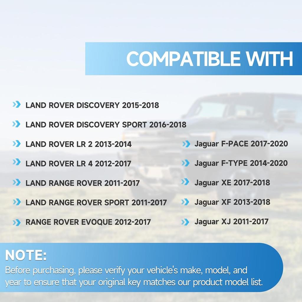 Smart Key Fob Replacement Fits for Land Rover Discovery 15-18 Discovery Sport 16-18 LR 2 13-14 LR 4 12-17 Rover 11-17 Rover Sport 11-17 Rover Evoque