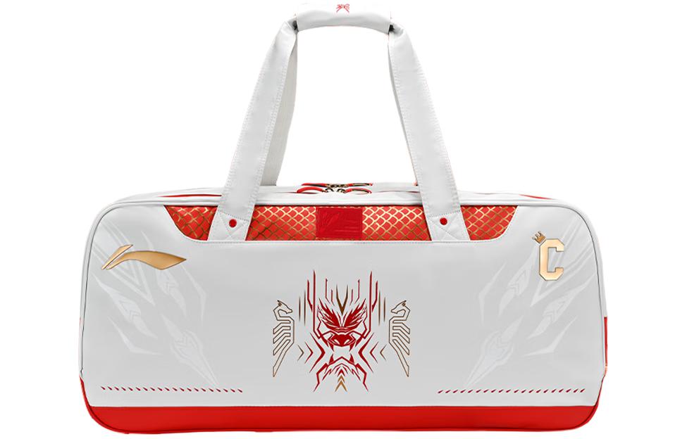 Li Ning Polyester Gym Bag Unisex Red White ABJU023-1
