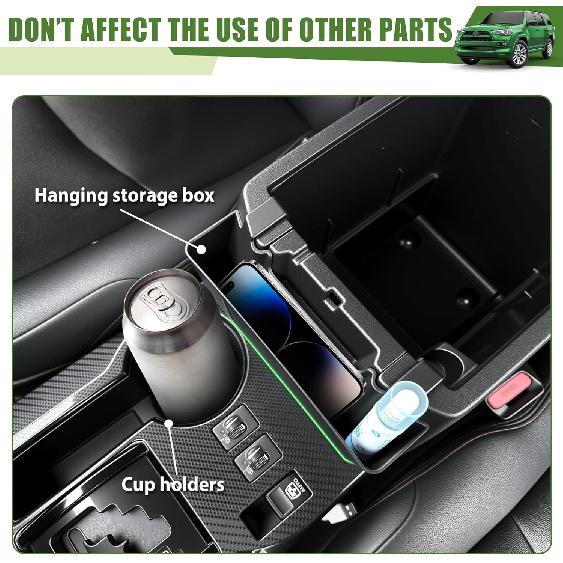 Center Console Organizer For 2010-2024 Toyota 4Runner Hanging Armrest Box Storage Tray For 4 Runner Interior Accessories(Center Console Hanging
