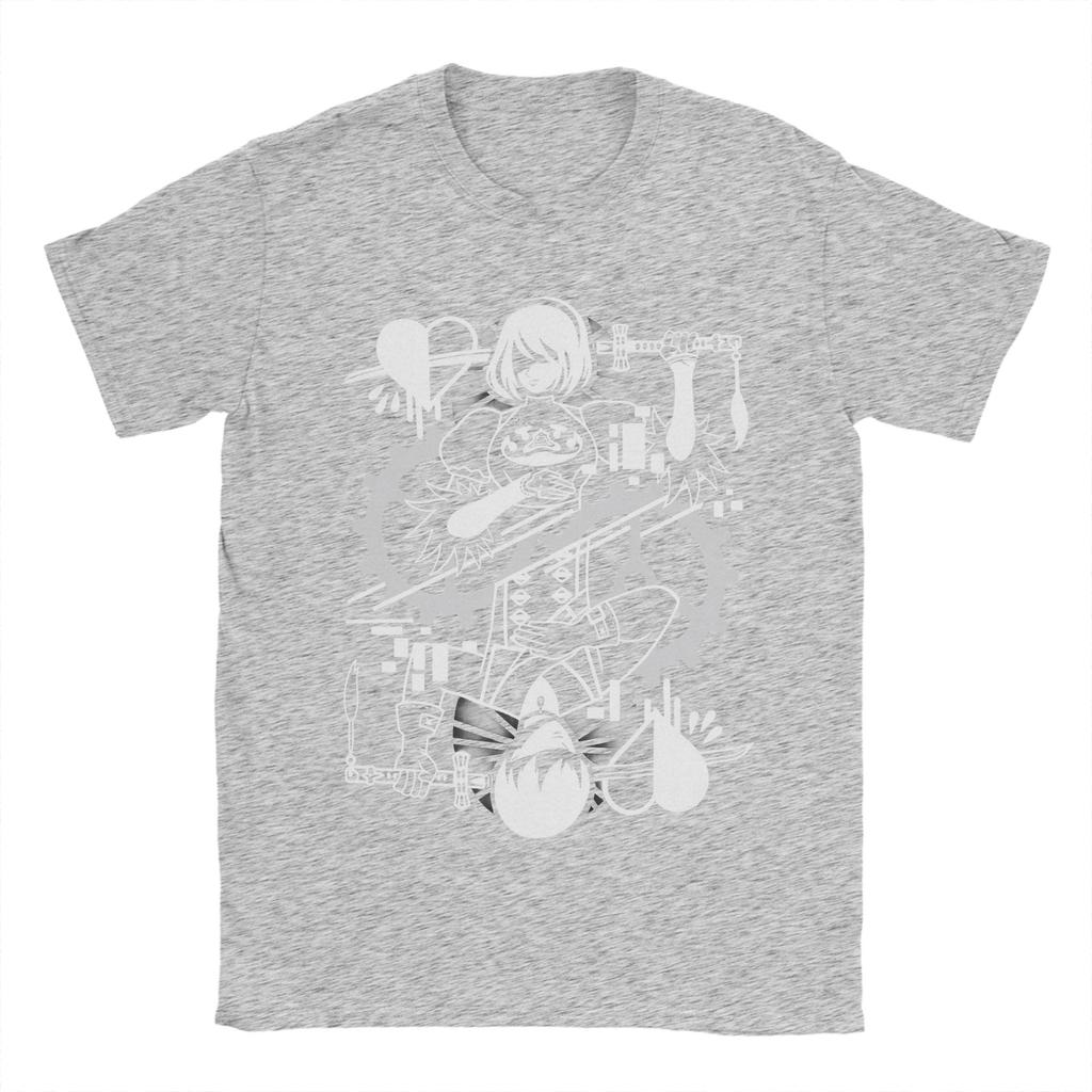 YoRHa 2B Anime Game Fans Art T Shirt Unisexs Pure Cotton Novelty TShirts Crewneck Tees Short Sleeve Tops Plus Size