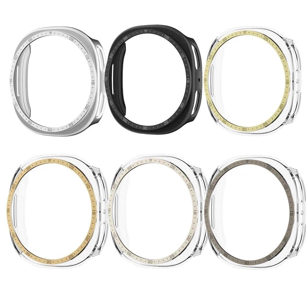 Hohle PC-Abdeckung für Samsung Galaxy Watch 8 44mm mit Skala Schutzhülle Bumper für Samsung Watch8 40mm Lünettenringhülle 2025
