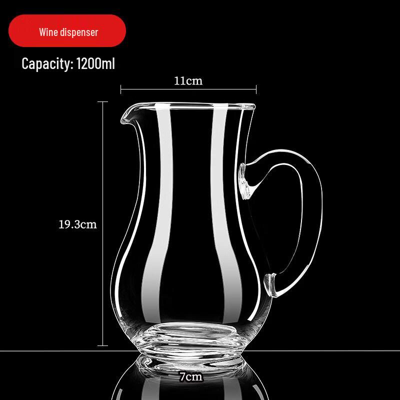 Handmade Glass Spirits Dispenser & Shot Glass Set with Scale