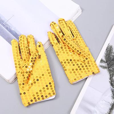 Fashion Costume Gloves Sequin Dress Up or Dance Performance Colorful