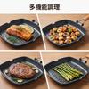 GiPP 24cm Foldable Square Grill Pan, IH & Gas Stove Compatible, Non-stick Marble Coating (Harmless To the Body), Easy To Clean, PFOA & PFOS Free, One-