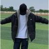 Fashionable and Warm Hooded Patchwork Faux Two- Piece Lamb Wool Cotton Coat for Women