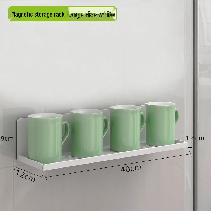 Magnetic Kitchen Refrigerator Storage Rack - Wall-Mounted Water Cup Holder & Drainer for Glass Cups