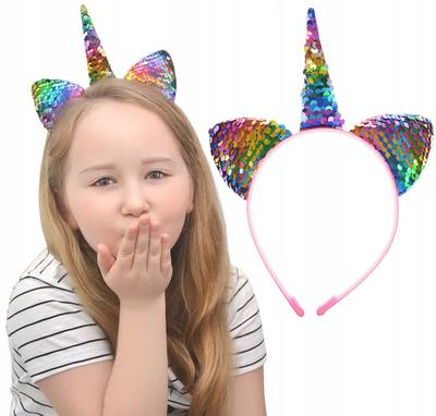 Disco Unicorn Headband Colorful Sequin