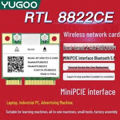 RTL8822CE Dual-Band Mini PCIe Gigabit Laptop Wireless Network Card with Bluetooth 5.0