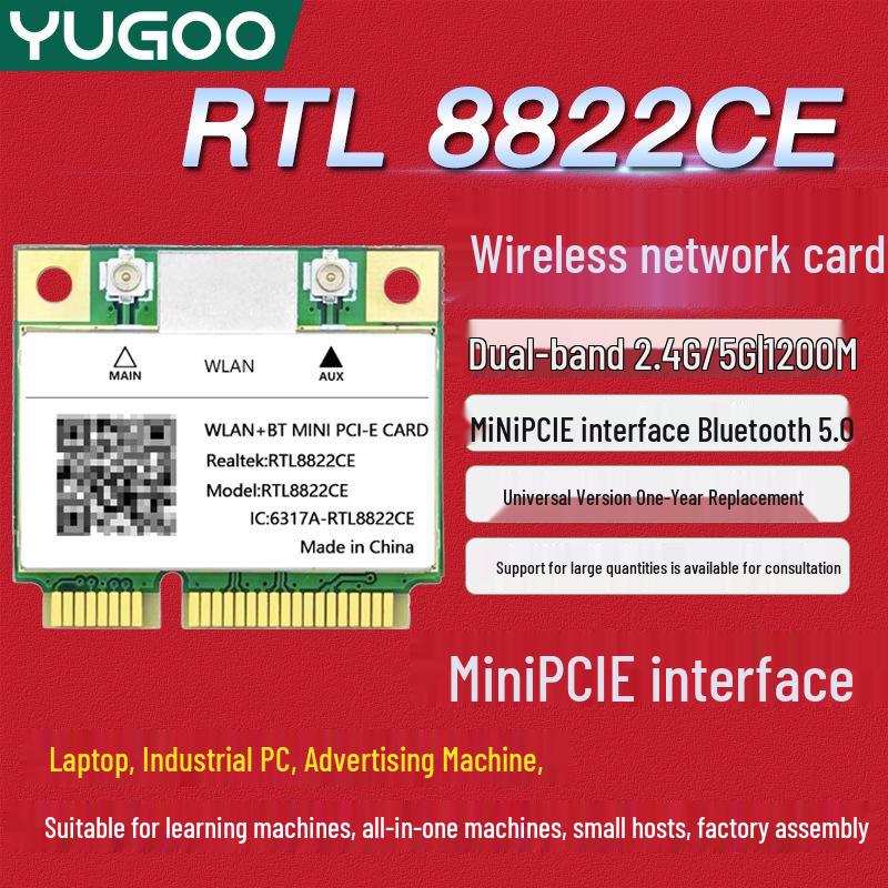RTL8822CE Dual-Band Mini PCIe Gigabit Laptop Wireless Network Card with Bluetooth 5.0