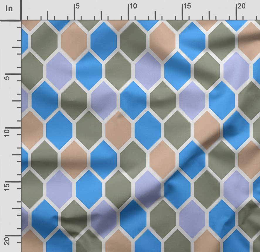 Soimoi Geometrischer Druck, Baumwollbatist, Quiltstoff, verkaufter Massenware 42 Zoll breit, mittelschwerer Baumwollstoff,