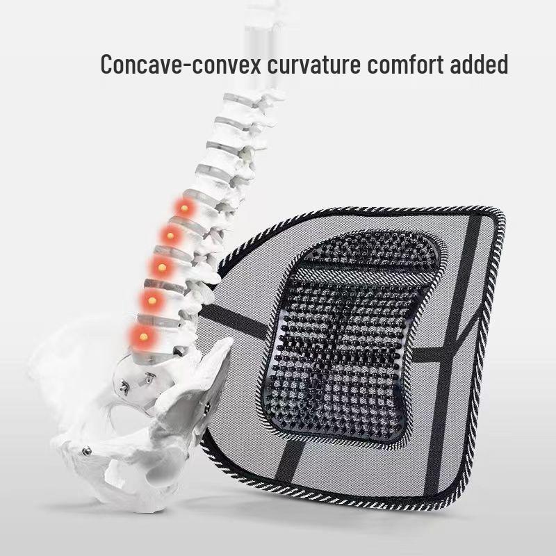 Breathable Lumbar Support Cushion for Car & Office - Universal Fit, All-Season Backrest Pillow